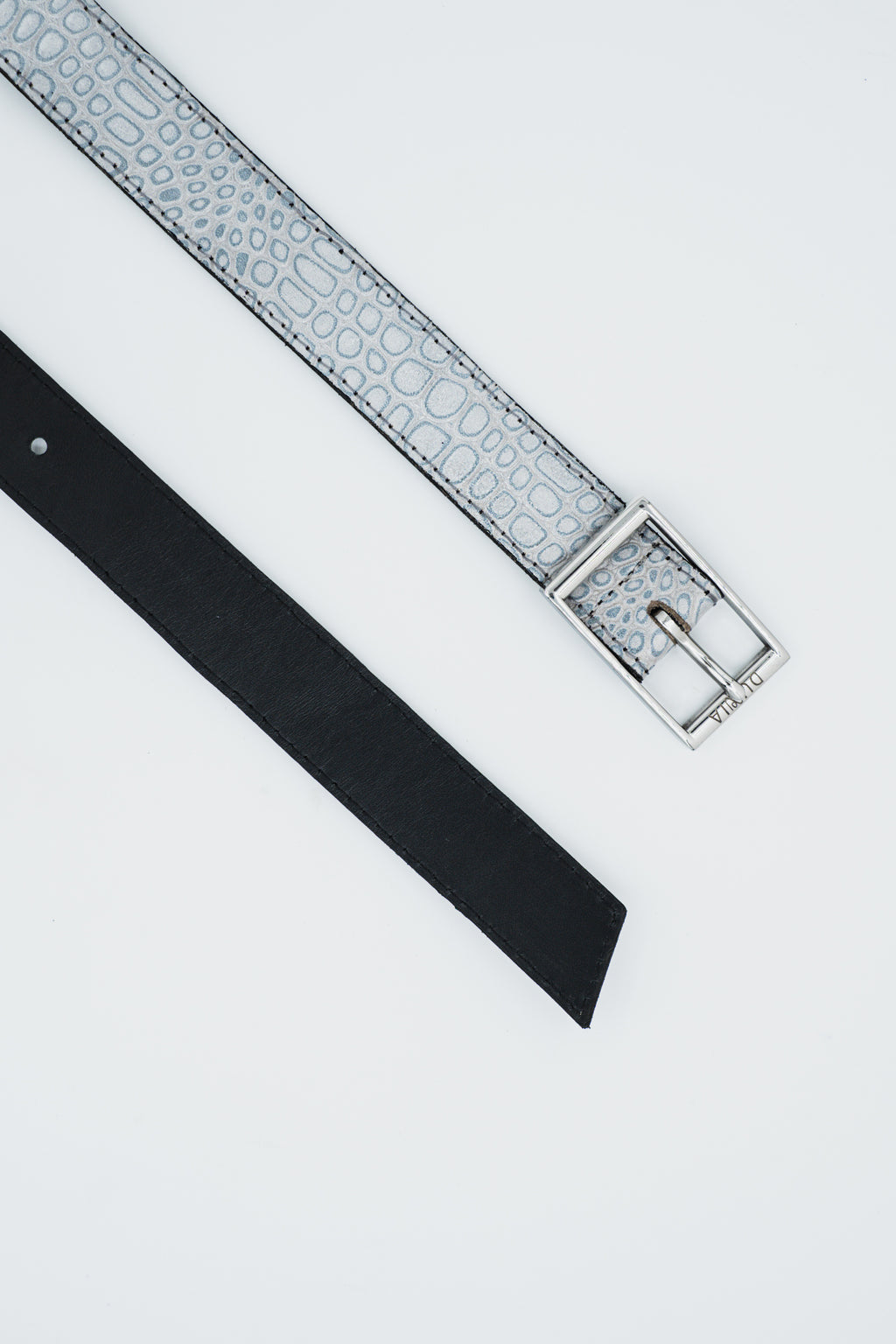 Ceinture réversible — Gris/ Noir lisse