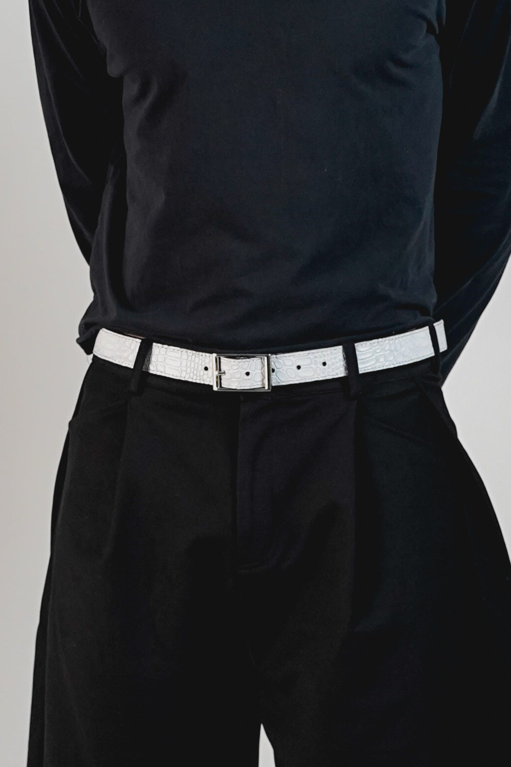 Ceinture réversible — Gris/ Noir lisse