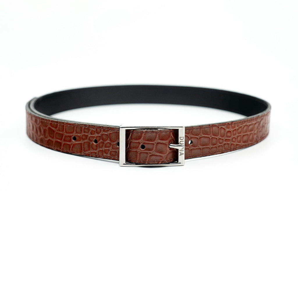 Ceinture réversible — Marron / Noir lisse