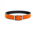 Ceinture réversible — Orange / Noir lisse